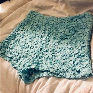 High waisted shorts Crochet turquoise Medium cute